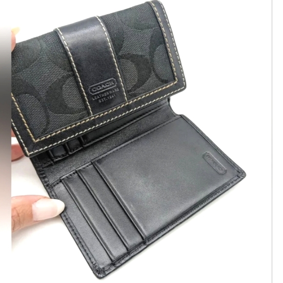 COACH Tri-fold Signature Jacquard Credit Card Wallet NWT - Picture 7 of 10